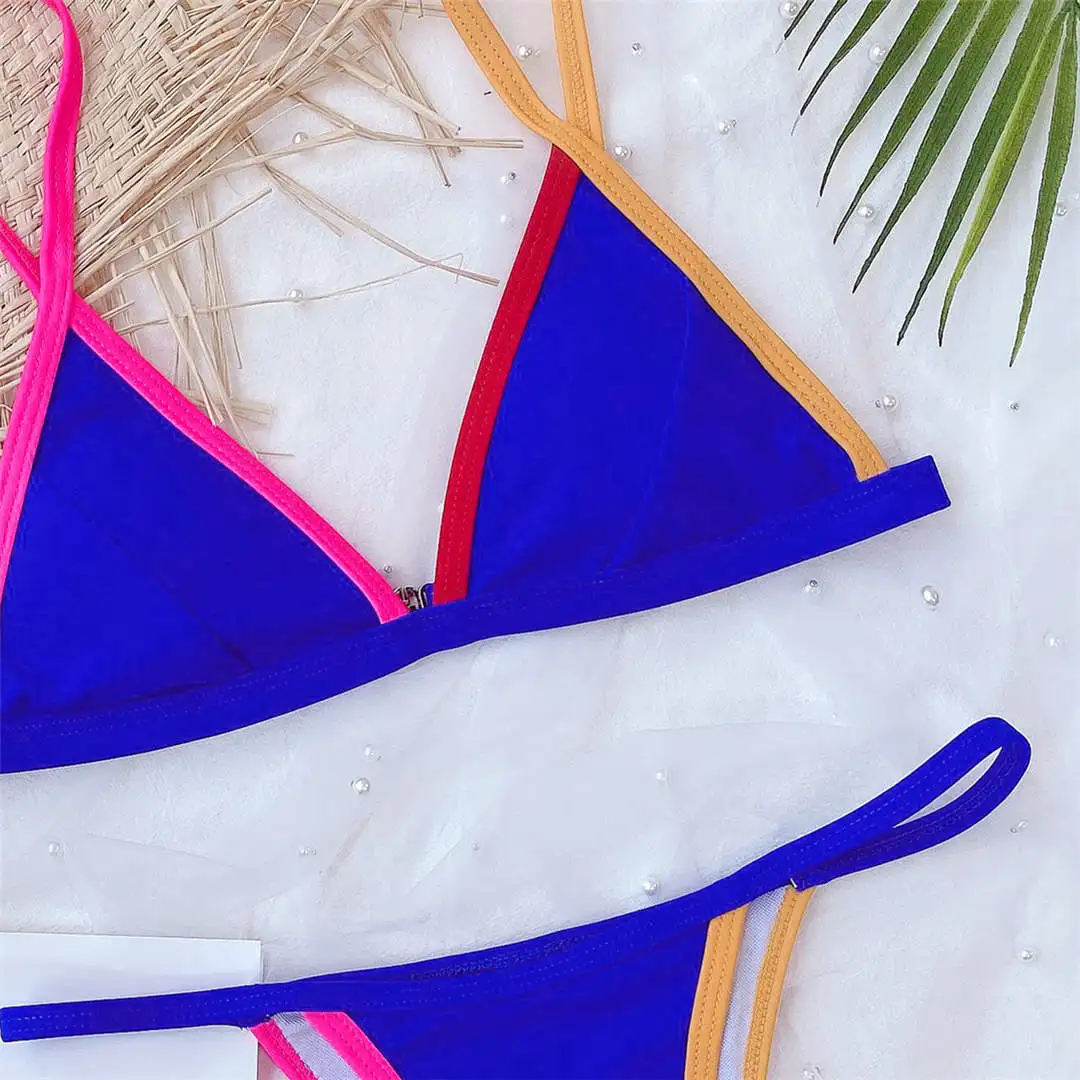 2020 Neon Green Bikini Women Swimwear Female Swimsuit Two-pieces Bikini set High Leg Cut Thong Bather Bathing Suit Swim V2445