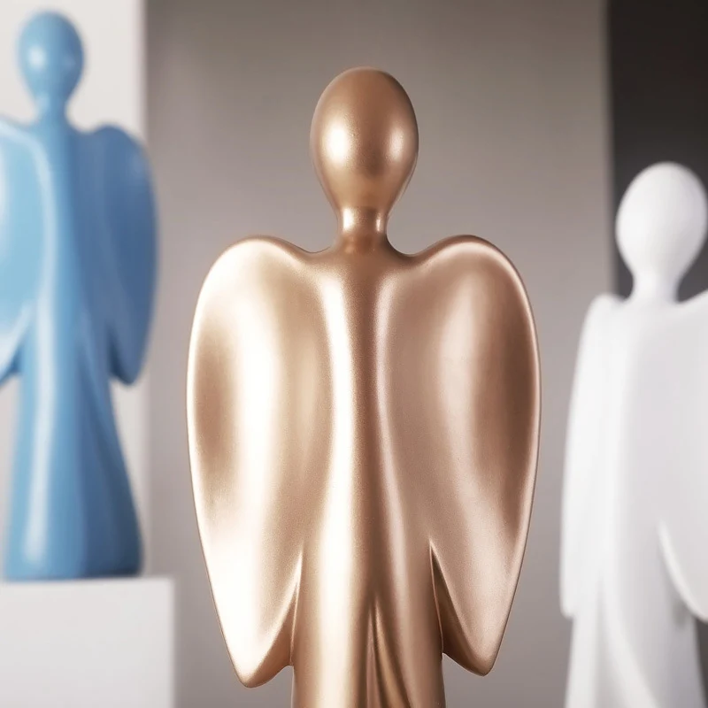 Nordic Abstract Angel Statue Creative Angel Wings Sculpture Ornament Room Desktop Decoration Home Decoration Accessories