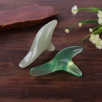 

1pcs Natural Green Beewax Jade Face GuaSha Triangle Massager Board Rod Body Back Foot Acupoint Massage Stick Health Care Tool
