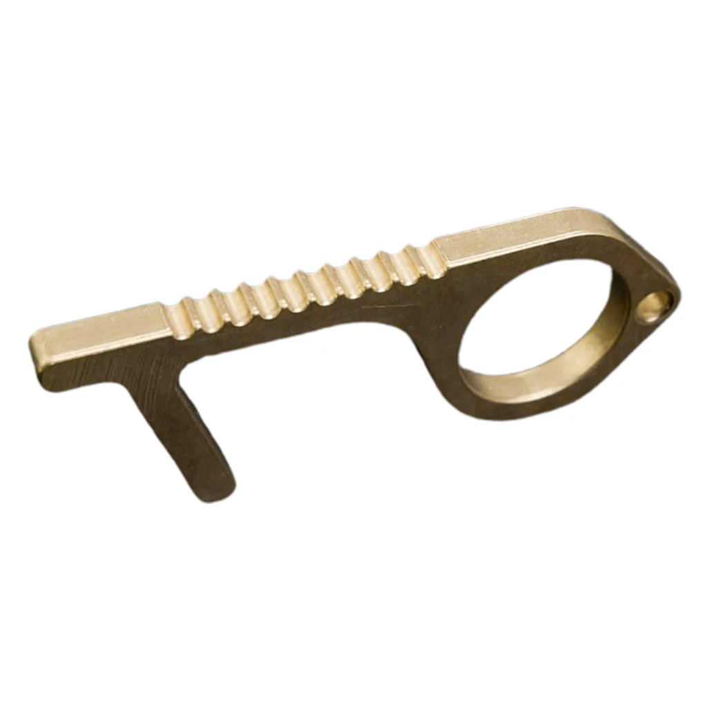  Brass Door Opener Elevator Handle Key Keychain Avoid Touching