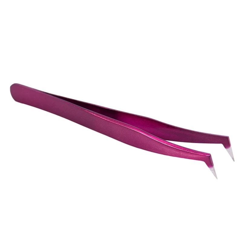 

Pro Beauty Precise Straight Curved Eyebrow Eyelashes Extension Tweezers Purple