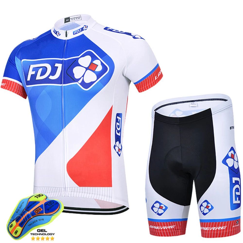 Normal cycling set Мужская одежда Pro Team FDJ, комплект из Джерси для велоспорта MTB, одежда с коротким рукавом, одежда для шоссейного велосипеда, летняя одежда для верховой езды, униформа для триатлона, рубашки - Цвет: Normal cycling set