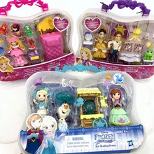 

Girls Play House Toy Princess Dress Up Doll Simulation Frozen Princess Scene Model Toy Set Anime Action Figure Toy Movable