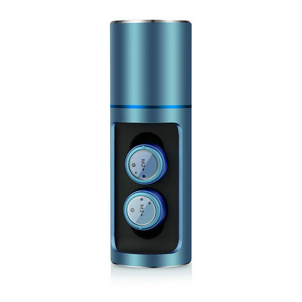Новые мини TWS бинауральные Bluetooth 5,0 наушники настоящая Беспроводная стерео гарнитура спортивные наушники для смартфонов M2 - Цвет: Синий