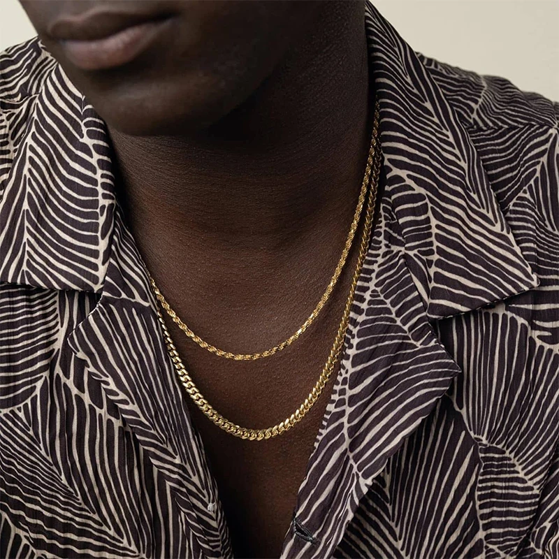 【期間限定10％OFF 3,960円→3,564円】2/13 10時まで！316L 幅6mm 細め メンズネックレス 18k gp 金 ゴールド  喜平チェーン B系 ヒップホップ HIPHOP マイアミキューバンリンク 喜平ネックレス きへい 50cm 60cm GODENI 20mmキューバチェーンネックレスメンズヒップホップネックレスパンクファッションパンクギフト メンズ ペンダント ネッ