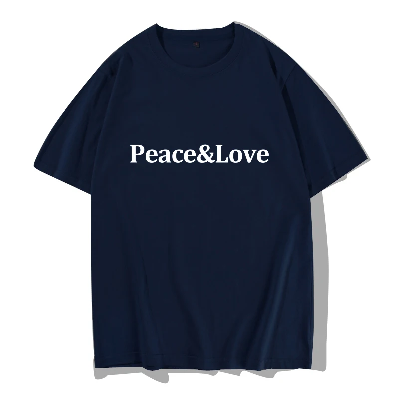 Love and Peace T Shirt Men Student Short-sleeved Print T-shirts Cotton O-Neck | Мужская одежда