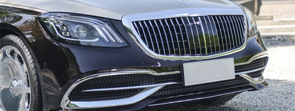 Полностью хромированный гриль GT для Mercedes W222 S Class S350 S400 S450 S500 S680 гриль 2013- передний бампер гоночные решетки с акк