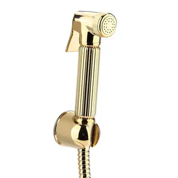 

Hand Held Bidet Sprayer Gold Brass Douche Toilet Kit Hand Held Toilet Shower Head Copper Valve Set Faucet