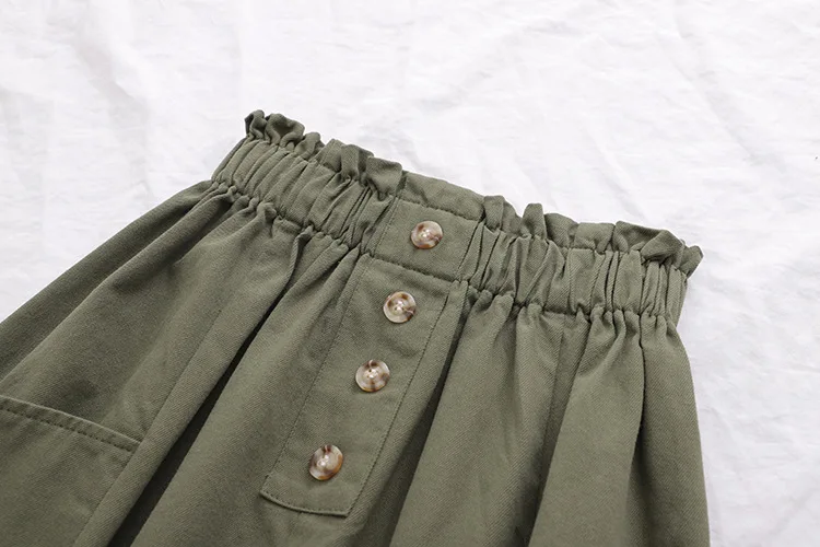 Faldas mujer moda jupe femme женская осенне-Весенняя японская стильная длинная армейская зеленая черная однотонная трапециевидная юбка