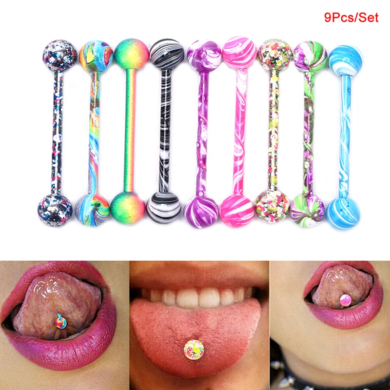 9 шт./компл. стробочка Женская промышленная пирсинг для соска кольцо микс
