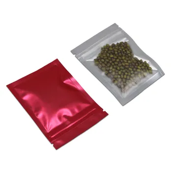 

200Pcs/lot Red Clear Self Seal Plastic Aluminum Foil Zip Lock Package Bag Retails Snack Candy Mylar Ziplock Packing Pouch