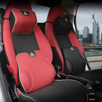 

PU Leather Auto Car Memory Foam Pillows Neck Rest Seat Headrest Cushion Pad for Mercede smart fortwo forfour 451 453 Car Styling
