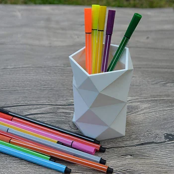 

Creative Design Irregular Prismatic Silicone Pen and Pencil Holder , Stationery Storage Box