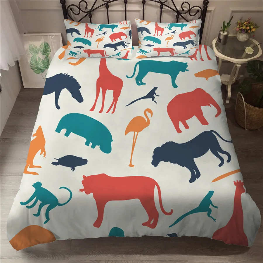 

A Bedding Set 3D Printed Duvet Cover Bed Set animal Home Textiles for Adults Bedclothes with Pillowcase #ET06