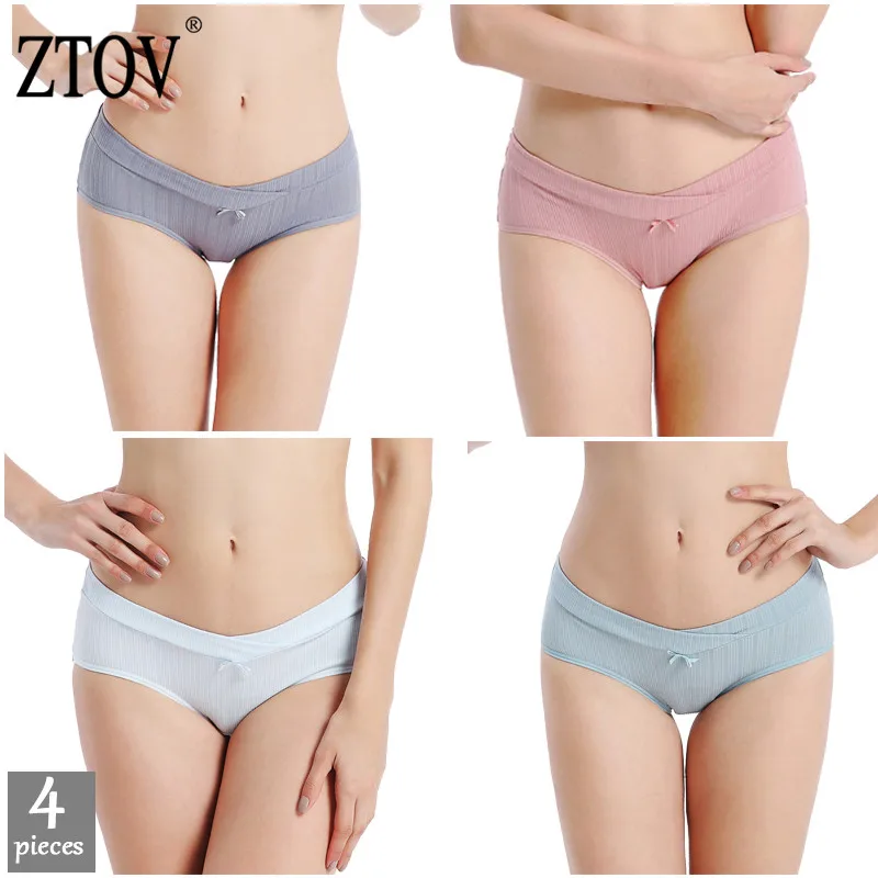 

ZTOV 4Pcs/lot Maternity Panties Pregnancy Underwear Belly Support Briefs for Pregnant Women Low Waist UnderPants Panty XXL XXXL