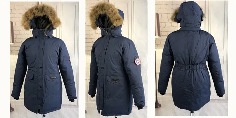 Женская зимняя утепленная куртка средней длины с капюшоном, белая гусиная утепленная куртка, натуральный мех Куницы, воротник