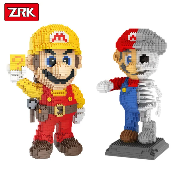 2550pc Mario Mini Blocks Assembly Cartoon Model Brick Toys for Children Christmas Gifts Educational Toy skeleton dissection 7821
