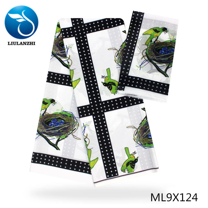 Красивые африканские ткани с цветочным принтом 4 ярдов шифоновые ткани и 2 ярдов шарф вечерние шифоновые кружева ML9X116-138