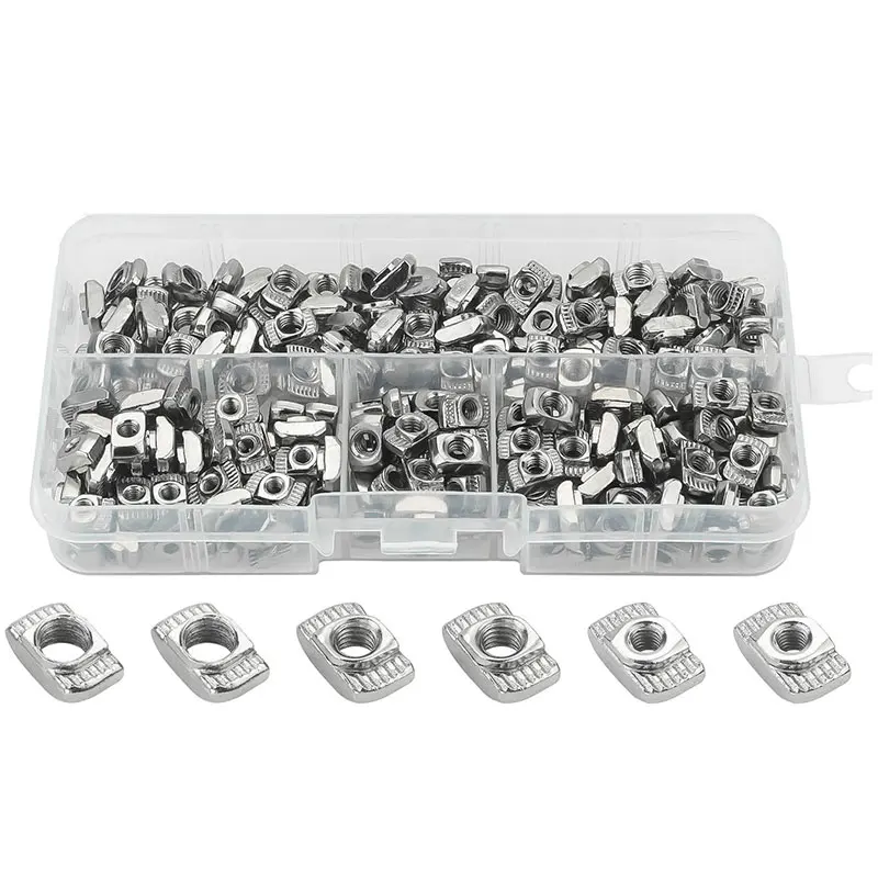 

HOT T Nuts,T Slot Nut Hammer Head Fastener Nut Assortment Kit for Aluminum Profile(180 Pcs)