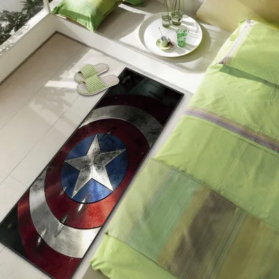 

Marvel Captain American The Avengers Comic Iron Man Batman Shield Superman Long Floor Bedroom Doormat Rug Carpet Non-slip Mat