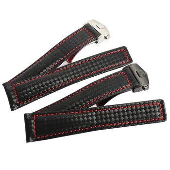 

20mm 22mm Carbon Fiber Leather Watch Strap Bands Made For Tag Heuer Carrera Calibre