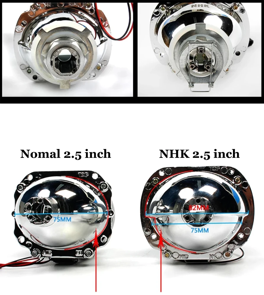 2 шт. 2,5 дюйма Автомобильный Универсальный би ксенон Hid объектив проектора металлический держатель для NHK использовать специальные ксеноновые лампы подходят для автомобильных фар модифицированный