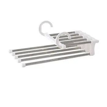 

Multifunction Pants Closet Hanger Five In One Racks Trousers Hanger Drying Racks Portable Clothes Stands