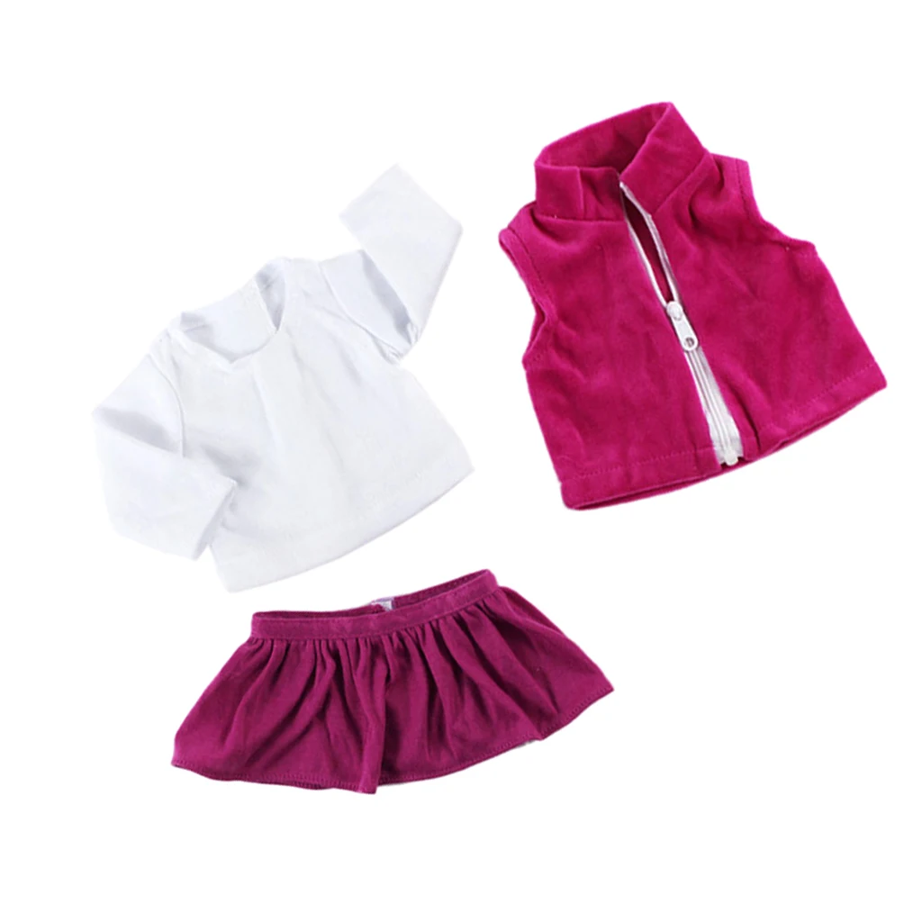 Clothes for 18 Inch American Doll  My Life Dolls Dress Skirt Tops Doll Clothes Dress Up Suit Waistcoat