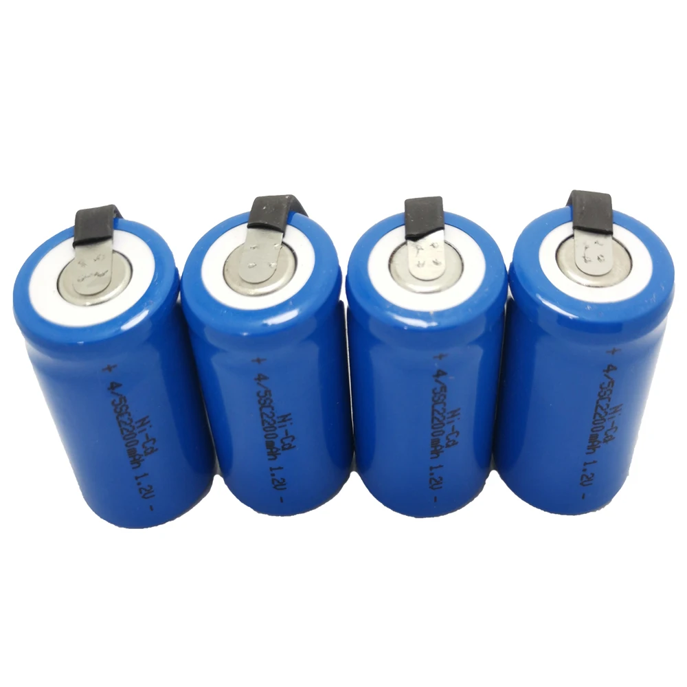 2-10 шт Ni-Cd 4/5 SubC Sub C 1,2 V 2200mAh аккумуляторная батарея с Tab-синий цвет