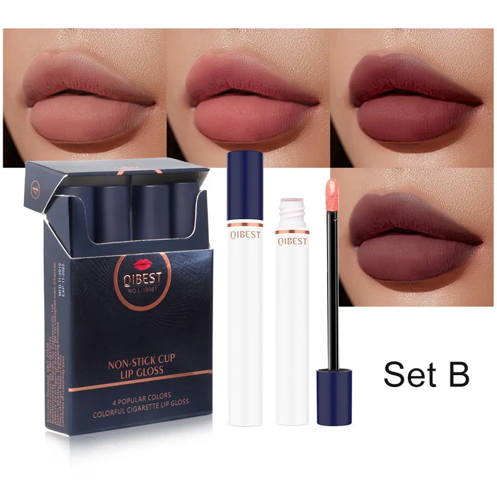 

Nude Matte Lip Gloss Kit Makeup Waterproof Velvet Liquid Lipstick Lips Cosmetics Long-lasting Lip Stick Make Up Lipgloss Set