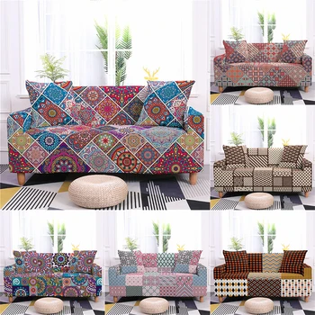 

Bohemian Geometry Sofa Slipcovers Stretch Sofa Covers For Living Room Mandala Sofa Towel Single Two Three Four-seater