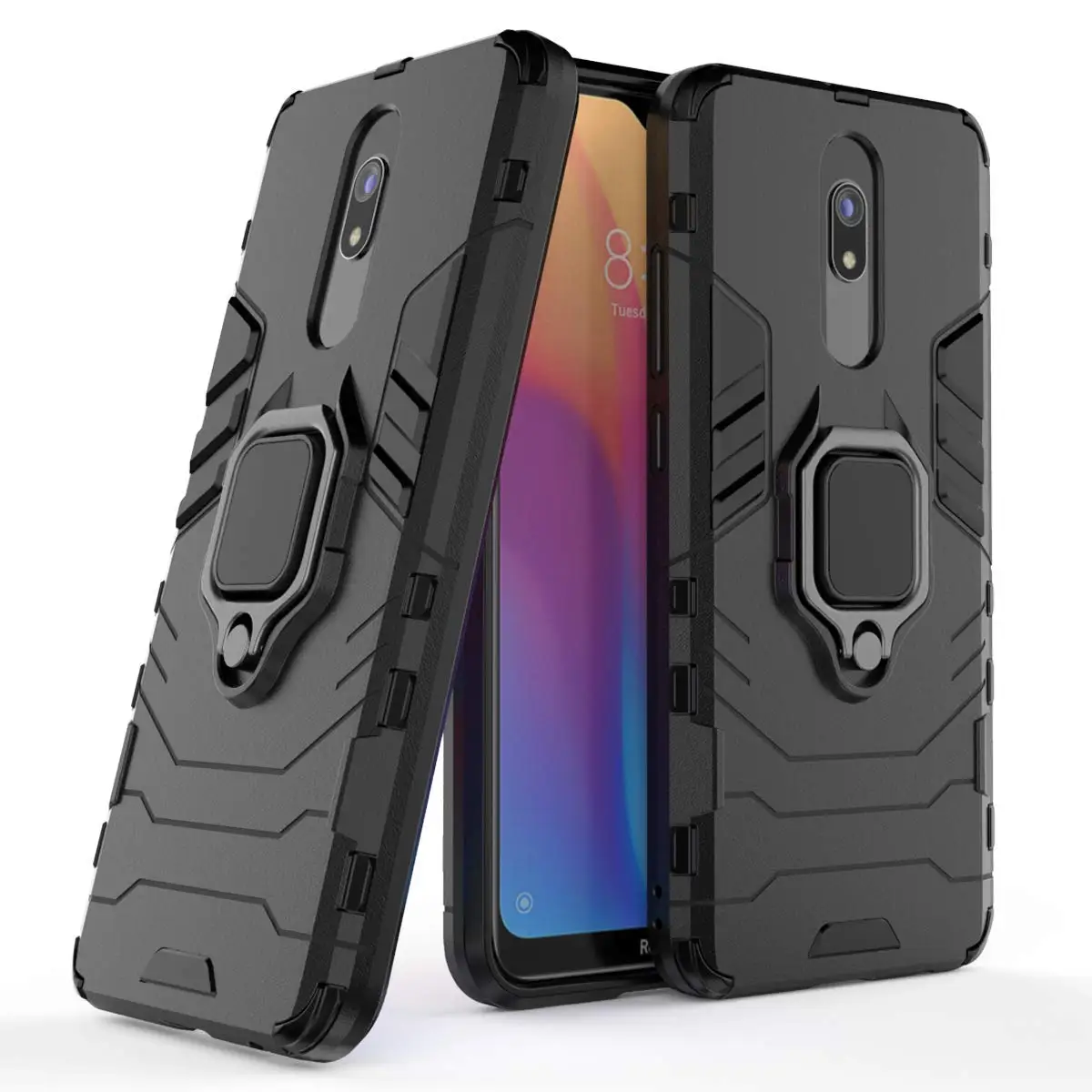 Чехол для Xiaomi Redmi 8A 8 Note pro противоударный резиновый робот кольцо Броня держатель