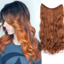 Шиньоны, невидимая проволока, Halo, волосы для наращивания, волнистые, не зажимаются, легко для женщин, термостойкие, синтетические волокна, на каждый день, русские