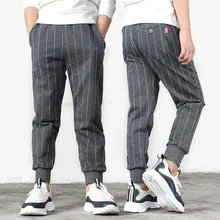 Г. Весна-осень; стиль; повседневные штаны в Корейском стиле для мальчиков; детские вязаные джинсы в Вертикальную Полоску