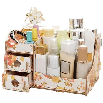 

Cosmetic Storage Box Organizer,Wooden Cosmetic Storage Box,Compartments