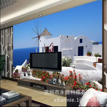 

TV Background Wall Paper Sea Wallpaper Mural Living Room Sofa Wall Cool Wallpaper Spray Printing