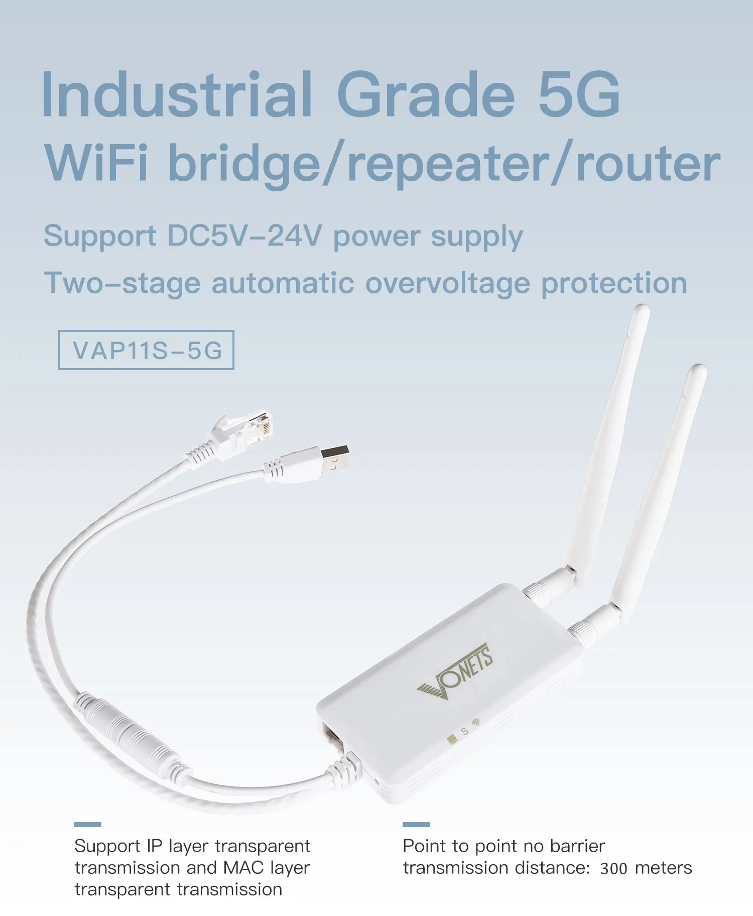 Vonets VAP11S-5G 900mbps wifi ponte mini roteador