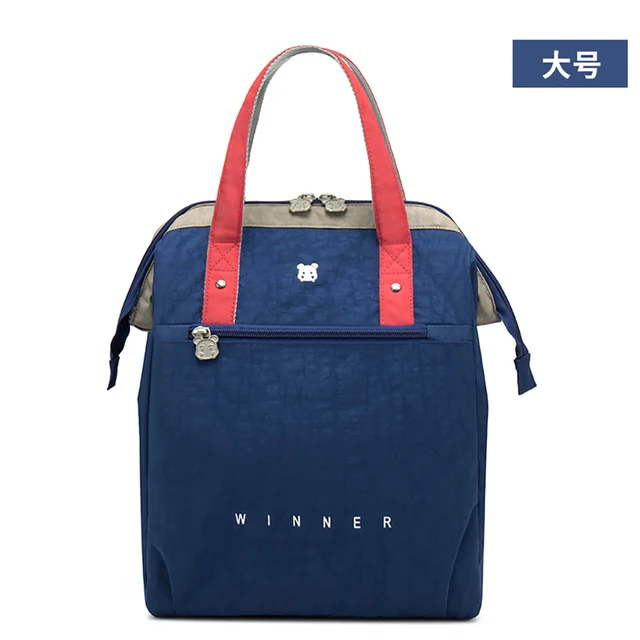 Portable Lunch Bag  New Thermal Insulated Lunch Box Tote Cooler Bag Bento Pouch Lunch Container School Food Storage Bags L-Deep Blue