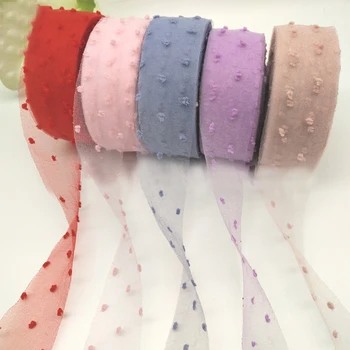 

(50meters/lot) 40mm/60mm Flocking Bubble Not Hemming Ribbon for Hairbow DIY Supplies Bouquet Packing Lace Ribbons