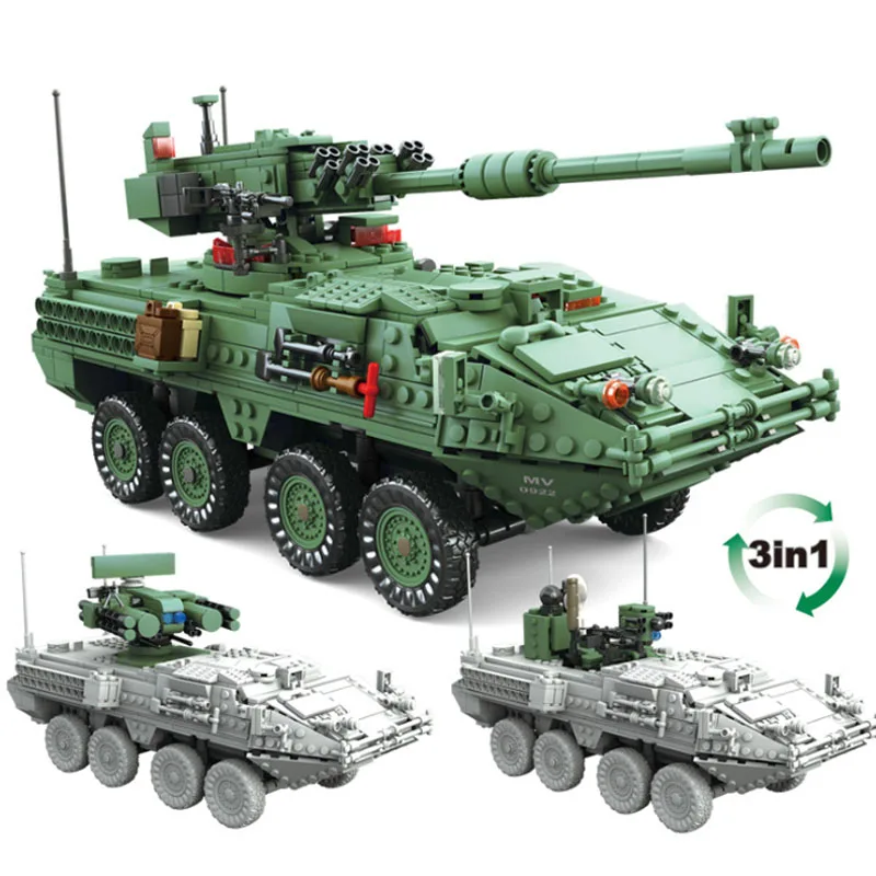 1678PCS City Military German King Tiger Tank Building Blocks Model sets Army WW2 soldier Figures weapon brick children Boy Toys