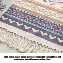 Хлопок белье скандинавском стиле ручной работы коврики татами ковер 60x150 см винтажный узор декоративный ковер для гостиной Прямая поставка#0635