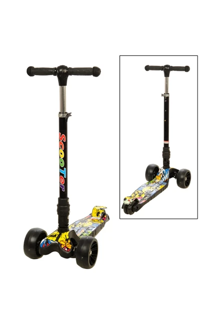 Trottinette à trois roues pour enfants, graffiti lumineux, scooter