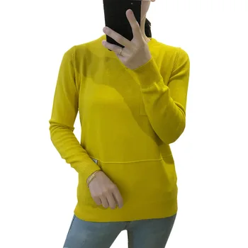 

Rlyaeiz Fashion Knitting Sweater Women 2019 Autumn Long Sleeve O-neck Pullover Knitwear Women Casual Solid Sweaters pull femme