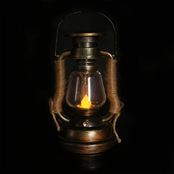 

Flickering Lantern Solar Power Outdoor Camping Hanging Reading LED Candle Light Retro Oil Lamp Portable Flameless Tent Garden