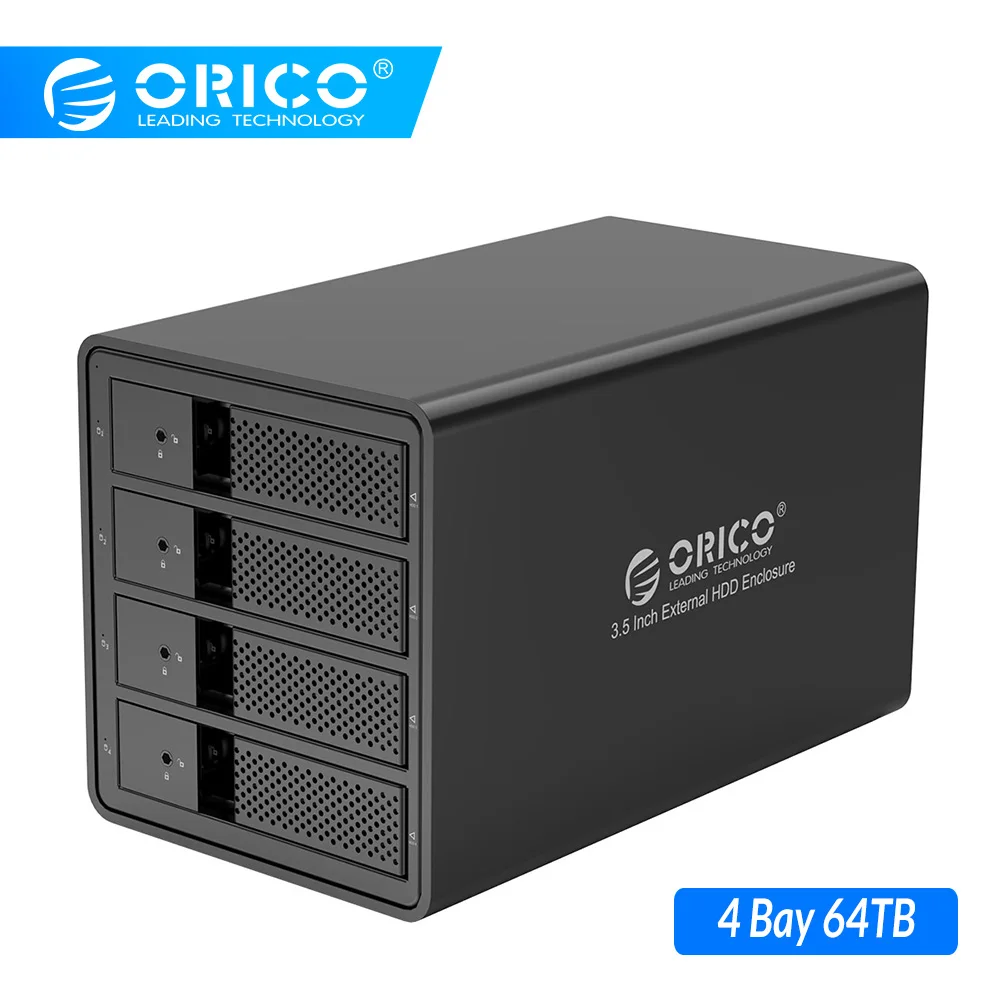  ORICO 4 Bay 35 ''USB3.0 HDD estación de acoplamiento soporte 64TB UASP con 150W adaptador de alimen
