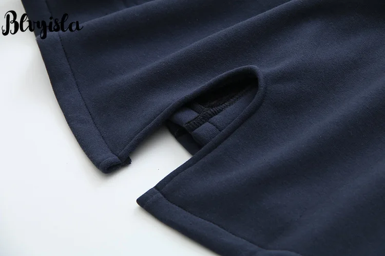 Blvyisla 3XL размера плюс один Breated плюс флис толстый теплый длинный Кот Вышивка с капюшоном Топ для женщин Harajuku толстовки
