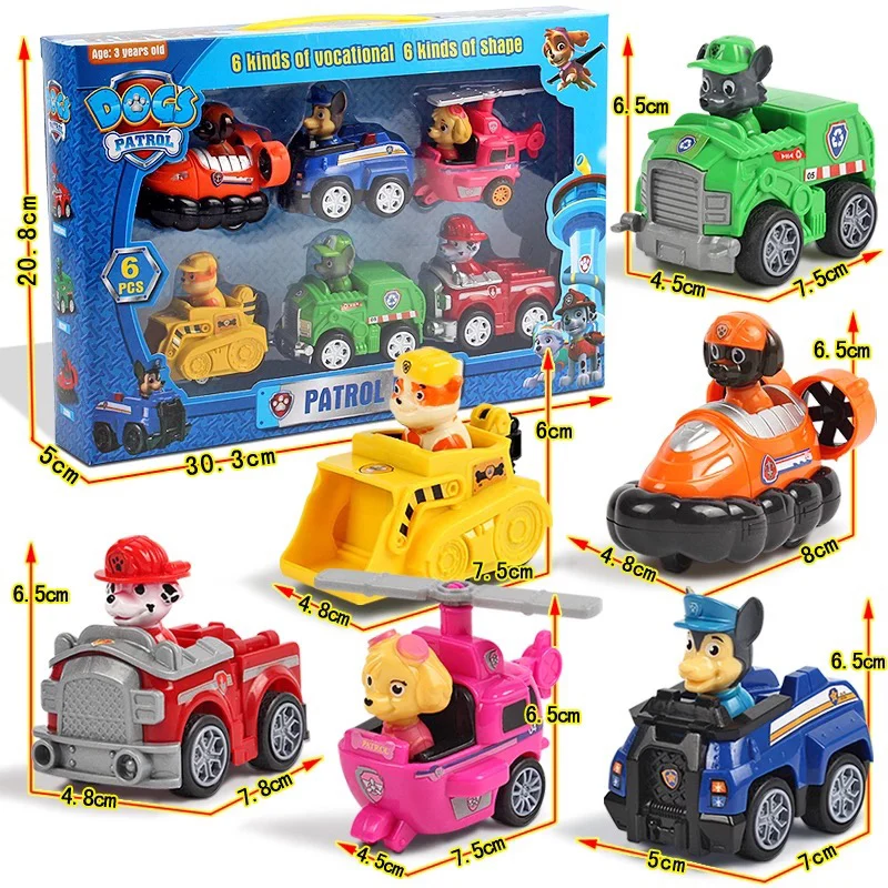 Juego completo de 9 figuras de la patrulla canina para niños, juguete de plástico de la patrulla canina