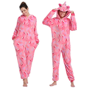 

kigurumi 2020 New Animal kigurumi Women Pajamas Suit unicorn Flannel One Piece Sleepwear Festival Homewear Party Costume