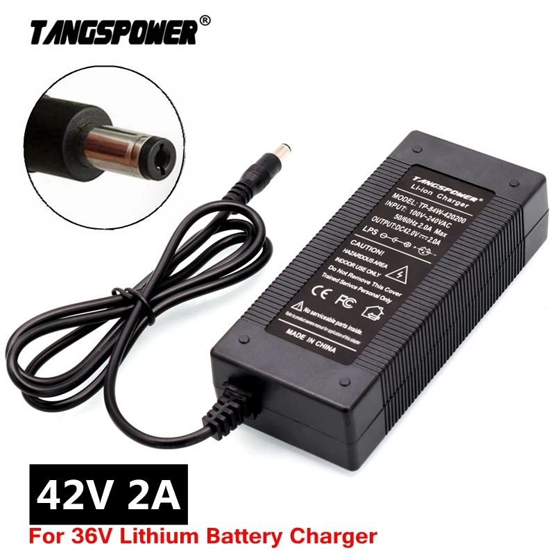Acculader, 36 V, 2 A, uitgang 42 V, 2 A, Li-Ion, acculader voor
