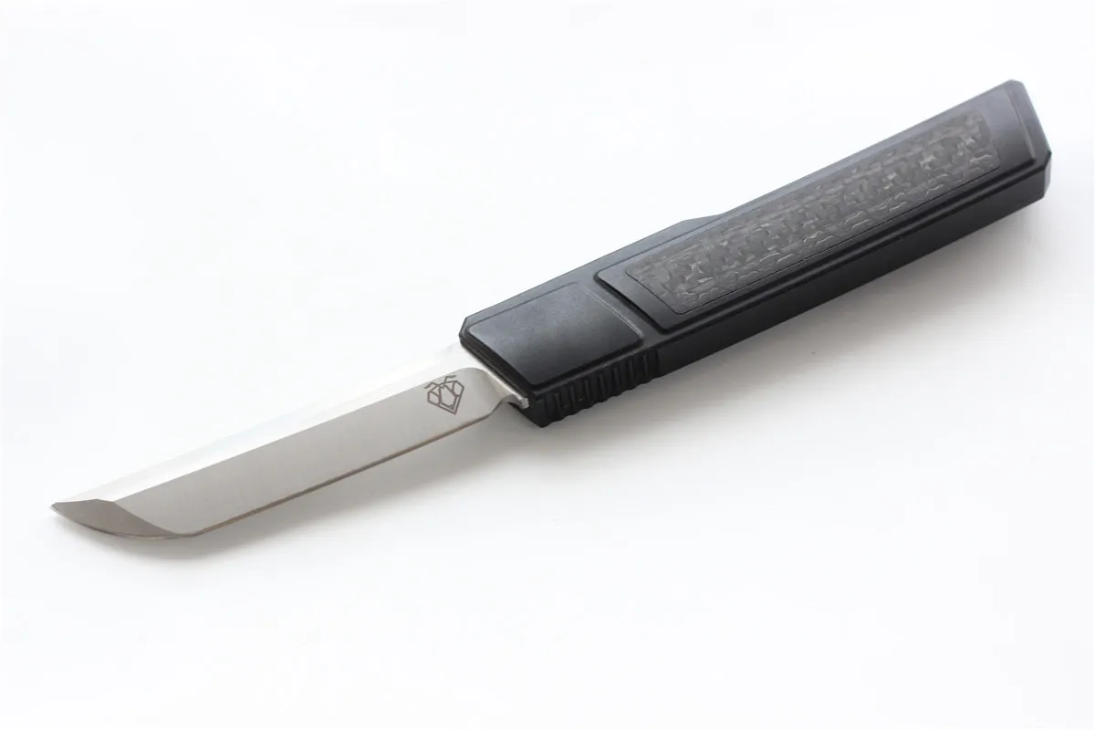 Высокое качество VESPA D2 лезвие рыхлитель нож, Ручка: 7075 алюминий+ CF, выживания на открытом воздухе EDC Охота тактический инструмент ужин кухонный нож - Цвет: Black S E